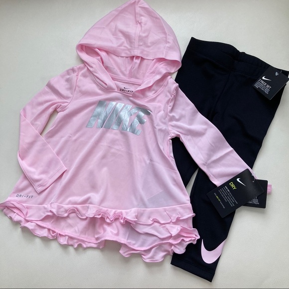 Nike Dri-fit Ruffle Pullover Hoodie and Leggings Set - Picture 2 of 11